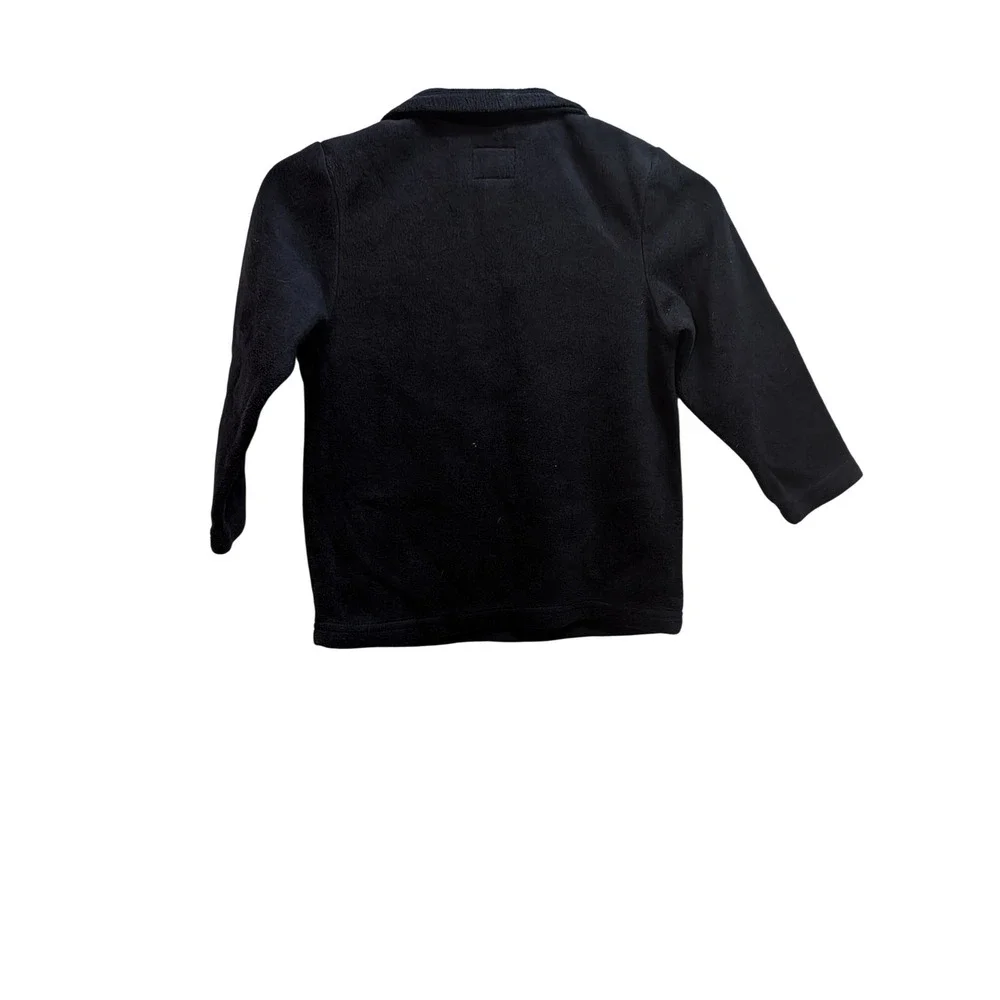 The Childrens Place Boys 4T Navy Blue Orange Colorblock Quarter Zip‎ Fleece Top